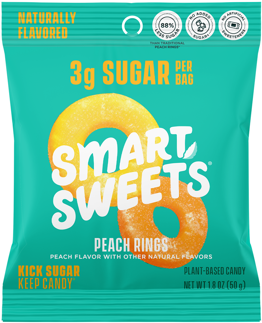 Paech Rings Peach Rings - Low Sugar Gummy Candy | SmartSweets – SmartSweets US