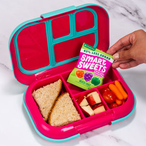 Pouch text: 63% LESS SUGAR fruit flavored snacks MIXED FRUIT No Synthetic Dyes